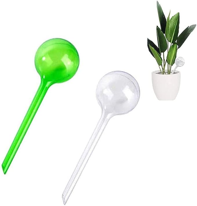 Yahpetes Automatic Watering Globe Plant Watering Globes Plastic Watering Bulbs Waterer Flower Water Drip Irrigationdevice Self Watering System (Clear+Green)