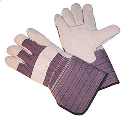 G & F Products 5025L-5 Premium Suede Leather Work Gloves with Extra Long Rubberized Safety Cuff, 5 Pair Pack