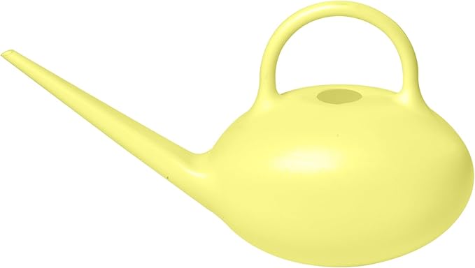 ZXJ Small Plastic Watering Can - 1/4 Gallon - for Home Plant Garden - Yellow