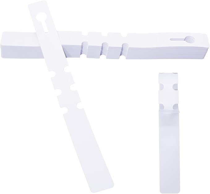 Murtenze 200Pcs Plastic Plant Labels, Wrap Around Tree Tags Waterproof Markers, Adjustable Nursery Labels for Plants, Garden, Outdoor (White)