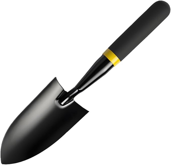 Garden Trowel - Metal Hand Shovel with Rubber Handle. This Garden Hand Trowel is Easy to use and Suitable for Soil Planting, Digging, transplanting and Outdoor Exploration Activities (Narrow Shovel)