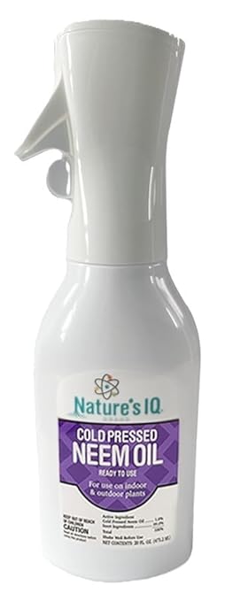 Nature's IQ Cold Pressed Neem Oil w/Spray Mist Technology for More Complete foliar Coverage. Indoor and Outdoor Plant Protection. Ready to Use.