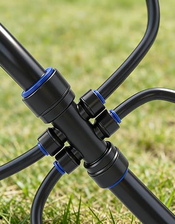 Fast-Lock Drip Irrigation System Kit for Garden Watering with 40 Adjustable Nozzles, All Quick Connect Easy-Connect Irrigation Kit with 1/2" & 1/4" Tubing, for Greenhouse, Lawn, Pots (40FT + 197FT)