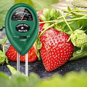 Moisture Meter, Soil PH/Light Tester Plant Soil Test Kit Indoor Outdoor Use, Hygrometer Moisture Sensor Water Meter for Potted Plants Succulents Trees Lawn Farm Garden, No Battery Needed, Easy to Read
