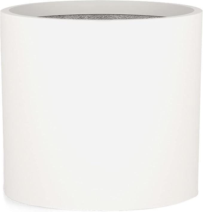 Fox & Fern 15" Large Planter Fits Plant Stand - Drainage Plug - Indoor Outdoor - Matte White