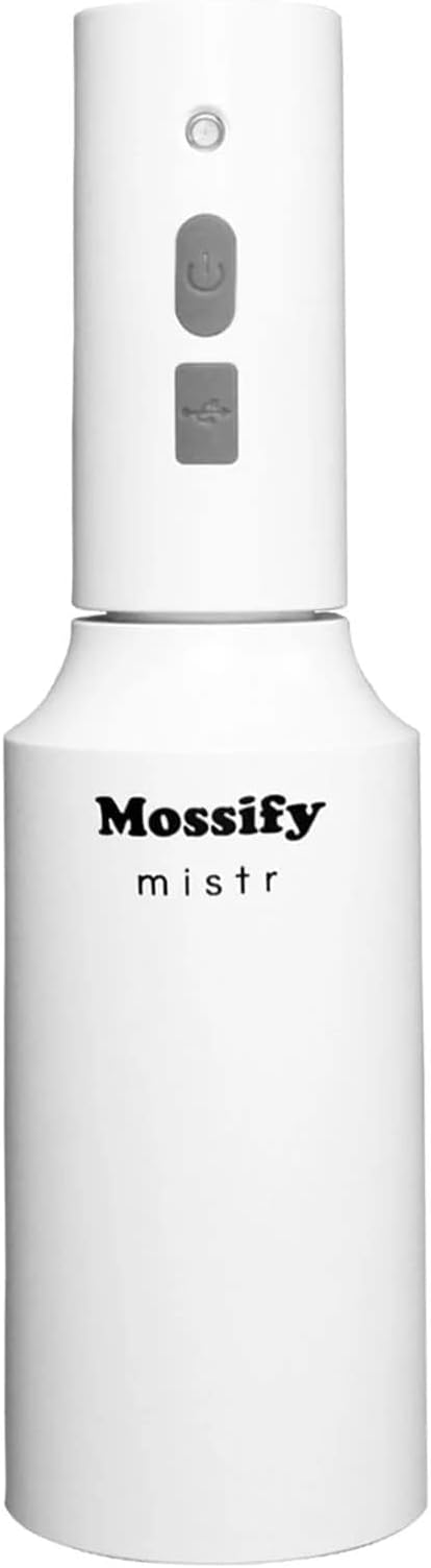 Mossify Mistr Electric Plant Mister – Battery Powered Sprayer, Automatic Spray Bottle for Houseplants, Adjustable Outdoor & Indoor Plant Mister, USB Rechargeable Electric Sprayer & Hands-Free Watering