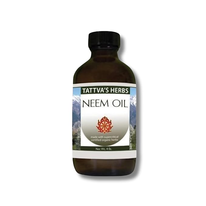 Tattva's Herbs Neem Oil for Hair and Scalp, Cold Pressed & Unrefined Neem Leaves, Neem Oil for Skin, Safe Neem Oil Spray for Plants, Hair and Skin, 4 oz (2 Pack), 25 Years of Premium Service