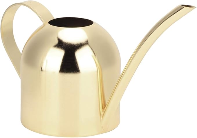 Watering Can, Stainless Steel Watering Can Mini Watering Pot Plant Watering Can with Long Spout Houseplant Potted Watering Can for Outdoor Office Succulent Bonsai Garden Flower Gift 500ml(Gold)