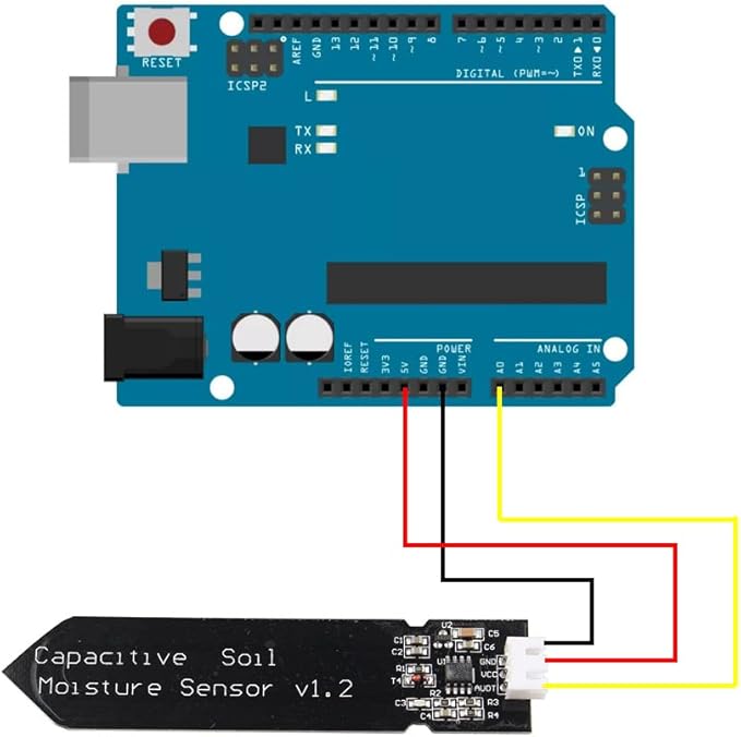 5PCS Capacitive Analog Soil Moisture Sensor Module 3.3~5.5V Corrosion Resistant Humidity Detection Sensors DIY Electronic for Arduino for Raspberry Pi