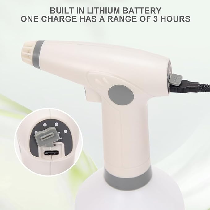 Electric Plant Sprayer, 1L Portable Automatic Garden Sprayer, USB Rechargeable Battery Powered with Adjustable Mist Nozzle for Cleaning Home, Gardening