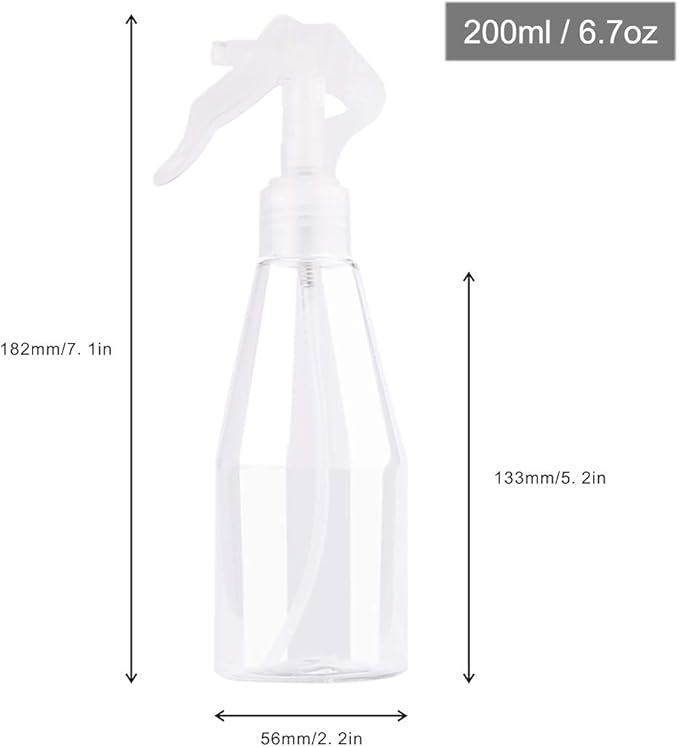 driew Plant Spray Bottle 2 Pack 200ml, Plant Mister Spray Bottle Squirt Bottle Plastic Spray Bottles for Outdoor Indoor House Garden Plants