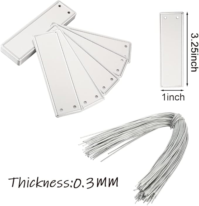 Aluminum Plant Labels - 200PCS Metal Tags with Wires for Plant Markers, Tree Tags, Outdoor Identification and Greenhouse