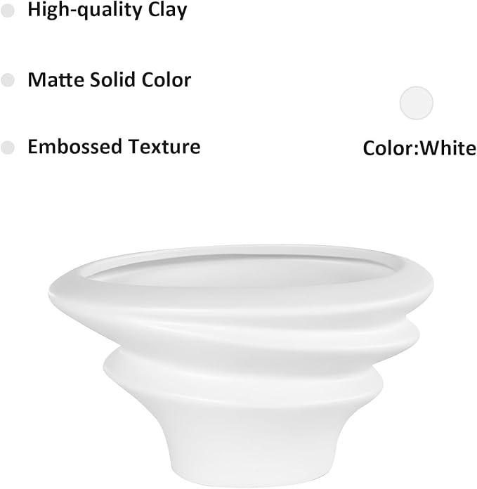 OXART 8.5 inch Ceramic Plant Pot, Plant Pots for Indoor Plants with Drainage, Outdoor Flower Pots Home Office Decorative Planters Pot for Succulent, Snake Plant and Pothos, White