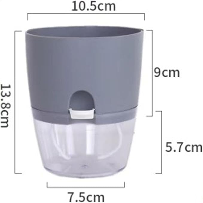 Self-Watering Planters, Plant Waterer for Indoor Outdoor Use Self Watering Plant Pot for Herbs Flowers Succulents, 2 Pcs (Gray, Medium)