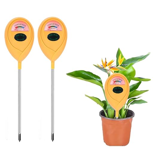 2 Pcs Green Soil Moisture Meter, Plant Water Meter, Moisture Meter for Plants, Soil MoistureTester, Soil Water Gauge for Plants, Plant Moisture Monitor No Battery Needed (Orange+Orange)