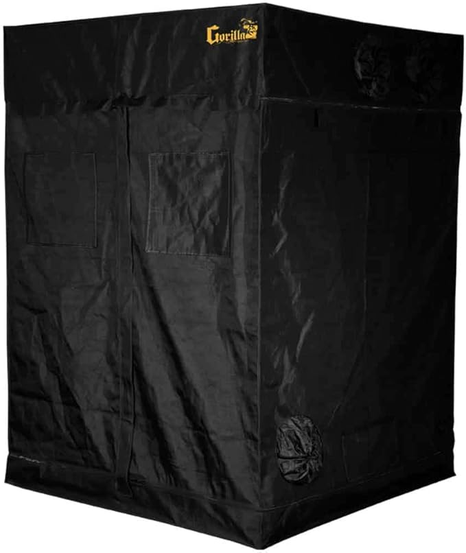 Gorilla Grow Tent | Complete Heavy-Duty 1680D Reflective Hydroponic Grow 5-Foot by 5-Foot Tent for Growing Indoor Plants with Free 1-Foot Height Extension Kit, Windows, Floor Tray