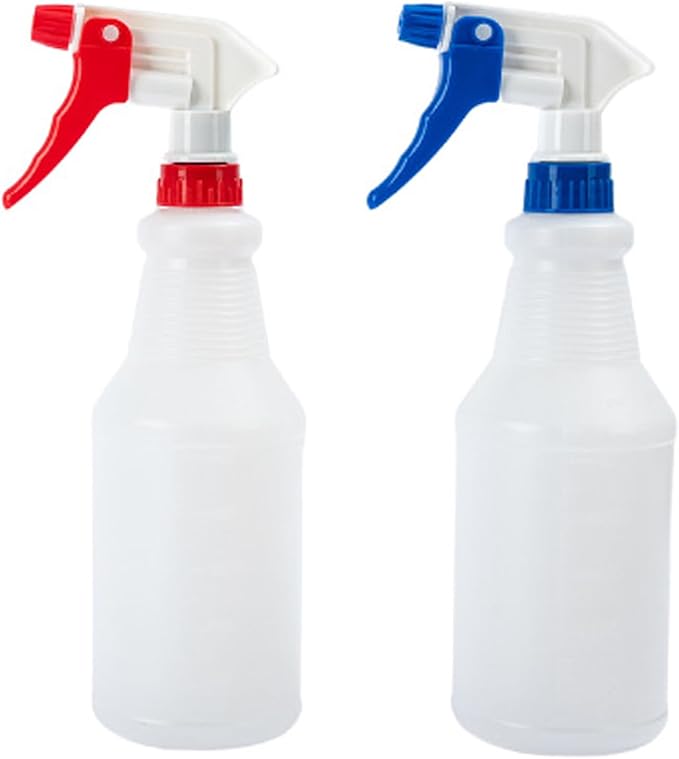 Plastic Spray Bottle(2 Pack/16Oz) Empty Adjustable Spray Bottles for Cleaning Heavy Duty Spray Bottle for Plants Hair Pet Vinegar Bleach and Rubbing Alcohol