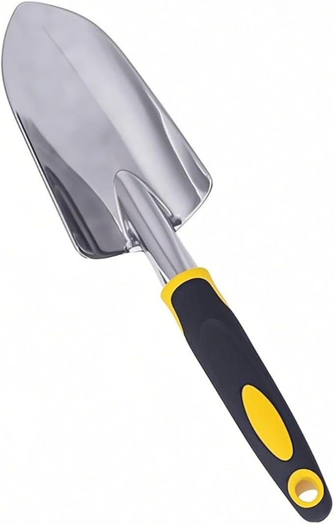 Garden Trowel with Hanging Hole - Garden Hand Shovel Soft Rubberized Non-Slip Handle with Ergonomic Handle for Digging , Planting , Transplanting , Weeding , Digging and Smoothing Soil