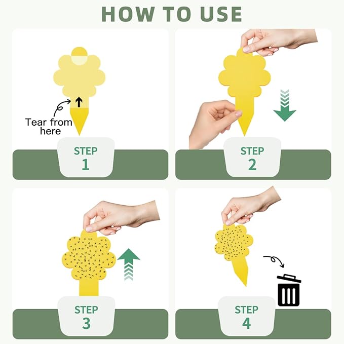 Sticky Yellow Fungus Gnat Traps, Easier to Use, No Touching Glue Or Bugs, Targets Species for Gnat, Fruit Fly & Pests, Three Thoughtful Designed, High Capture Rate, Kid & Pet Safe, 99 Traps