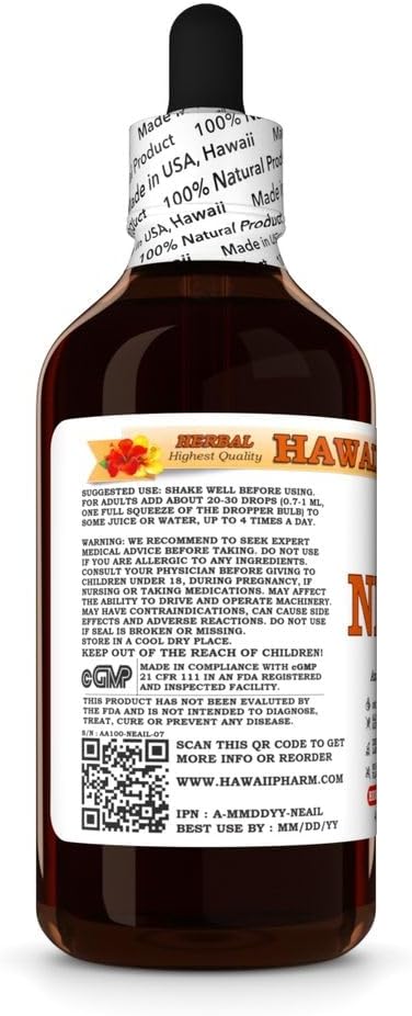 Hawaii Pharm Neem (Azadirachta Indica) Liquid Extract, Tincture, Herbal Supplement, Made in USA, 4 fl.oz
