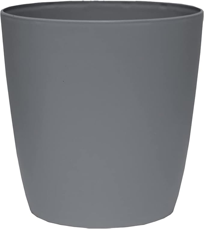 The HC Companies Aria Round Self-Watering Pot - Lightweight Plastic Planter for Herbs & More - Durable Plant Pots for Indoor Plants & Outdoor Plants (12" Warm Gray, Pack of 1)