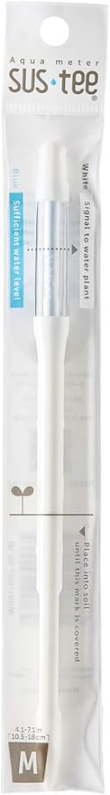 Sustee Aquameter, White, Medium -Soil Moisture Meter for Potted Plants - Plant Water Sensor (Refillable Style)