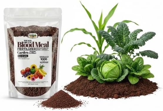 Old Cobblers Farm™ Wicked Organics Blood Meal – High-Nitrogen Soil Booster for Lush Lawn & Vigorous Garden Growth | Promotes Greener Foliage & Strong Roots | (5 lbs | 10 lbs | 15 lbs | 20 lbs) (20lbs)