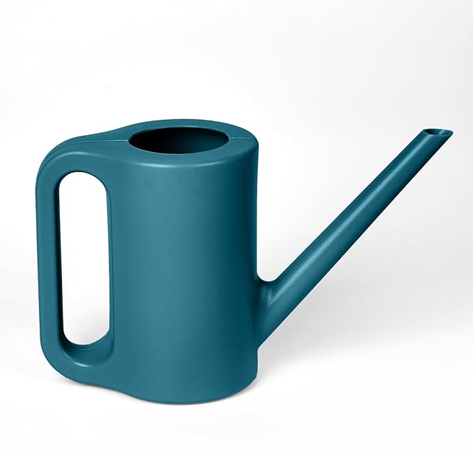 Plastic Watering Can - for Indoor and Outdoor Home Garden Plants - with Long Spout - Blue - 1/4 Gallon