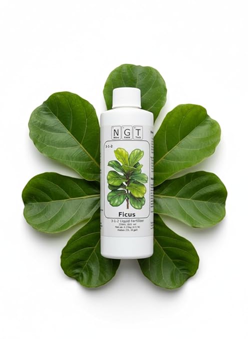 Fiddle Leaf Fig Tree Fertilizer & Plant Food by NitroGene Tech | 8 oz Liquid Indoor Plant Food | 3-1-2 NPK with Micronutrients for Healthy Growth in Ficus Lyrata Plants
