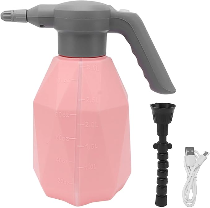 3L Electric Spray Bottle, Plant Mister Automatic Watering Can Rechargeable Battery Powered Sprayer for Garden Indoor Outdoor Plants Cleaning (with Swivel Nozzle)