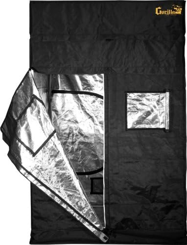 Gorilla Grow Tent | Complete Heavy-Duty 1680D Reflective Hydroponic Grow 5-Foot by 5-Foot Tent for Growing Indoor Plants with Free 1-Foot Height Extension Kit, Windows, Floor Tray