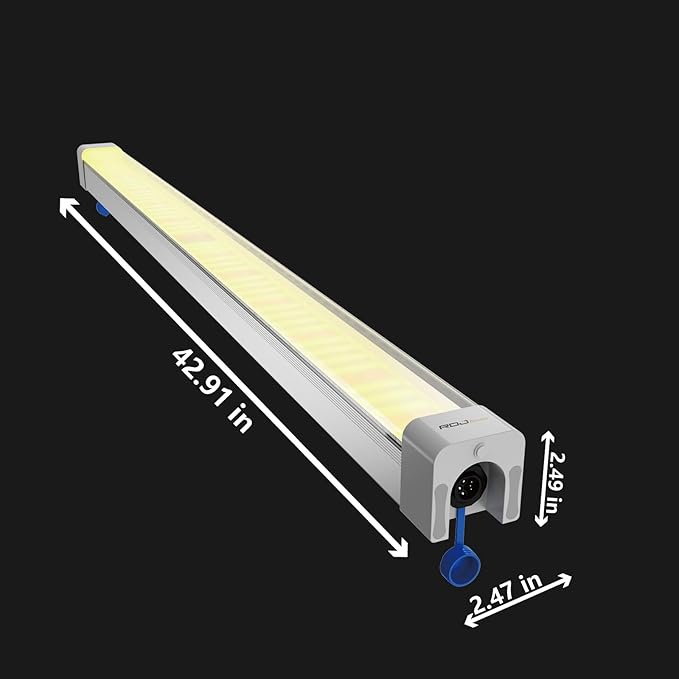 RDJ Bouns Under Canopy LED Grow Lights Bar, 120W Full Spectrum with 660nm & Far Red, High Waterproof IP65, Daisy Chain Dimming, 46 Inch, Undercanopy Grow Lighting for Hydroponic Growing (U120)