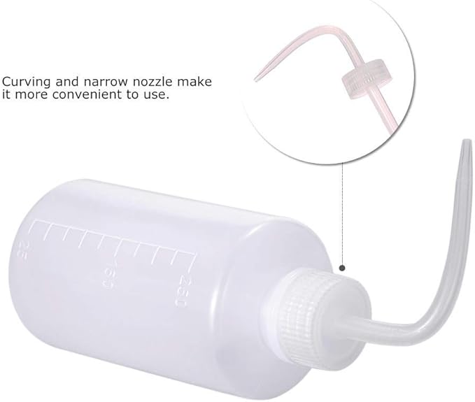 DONSTRAW Wash Bottle 2pcs 250ml/8oz Safety Bottles Watering Tools, Economy Plastic Squeeze with Narrow Mouth Scale Labels for Medical Succulent Cleaning Washing