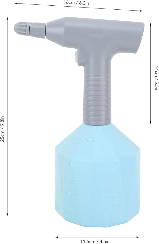 Electric Spray Bottle Garden Sprayer 360 Rotation Large Capacity Watering Can with Rotation Nozzle Hose 2000mAh Battery (Blue)
