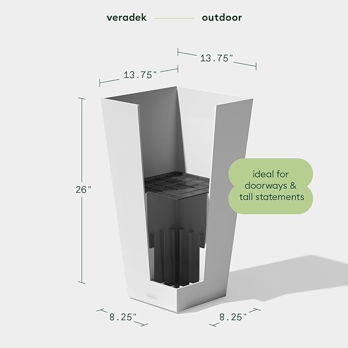 Veradek V-Resin Indoor/Outdoor Taper Planter (26 inch, White)