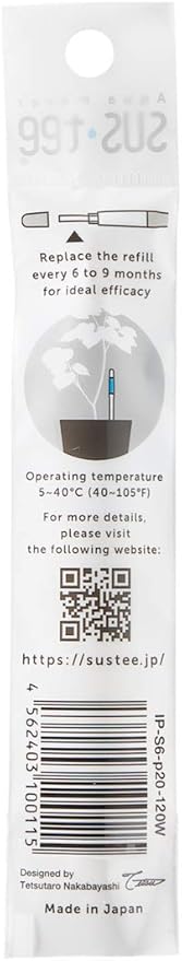 Sustee Aquameter, Green, Small - Leave-in Soil Moisture Meter for Potted Plants - Plant Water Sensor (Refillable Style)