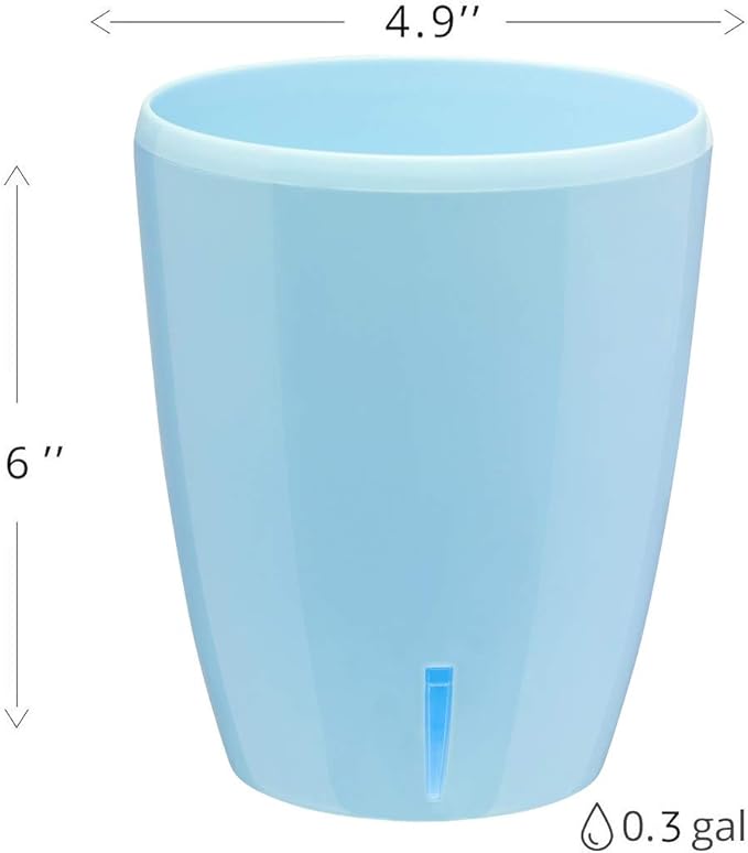 Santino 4.9 Inch ORCHIDEA Self Watering Pots for Orchids in Blue - Decorative Wicking Planter with w/Great Aerification, Drainage and Water Level Indicator