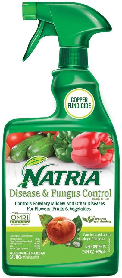 NATRIA Disease & Fungus Control, Ready-to-Use, 24 oz, Liquid Copper Fungicide, Copper Fungicide Spray for Plants