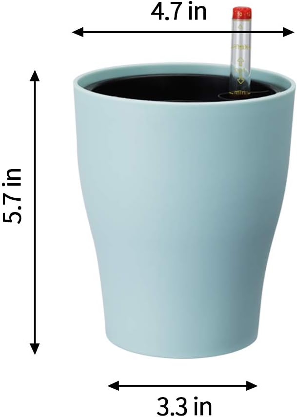 Self Watering Planter 3 Pack Decorative Planter Modern Garden Pot for Indoor Outdoor Plants Flowers Herbs Succulents (S, Mint Green)