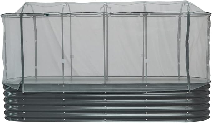 Vego garden 4' x 8' (10 in 1) Cover Netting System, 35% Shading Rate for Plant Protection, Pest Control Frame Cover Kit, Durable & Heavy-Duty Garden Cover (Garden Beds Not Included)