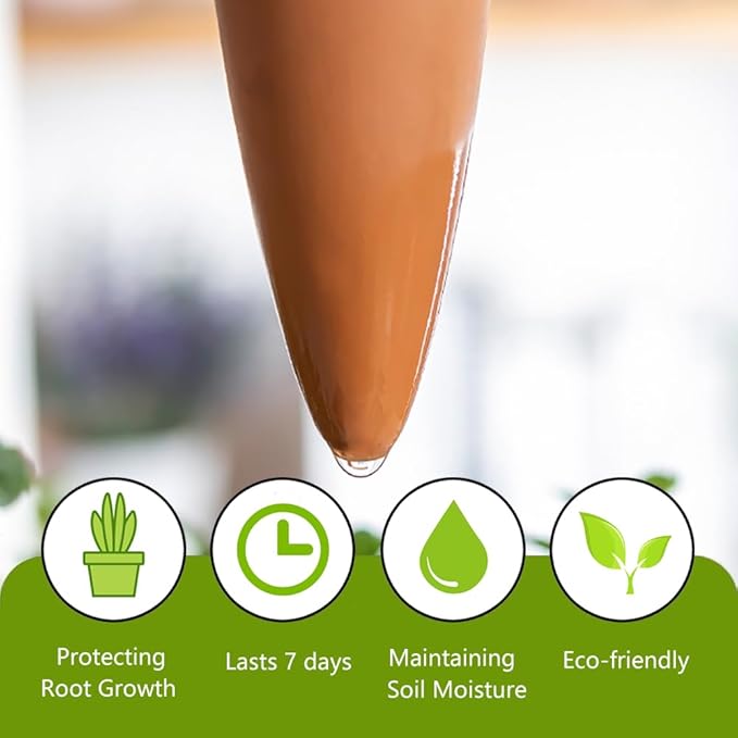 Terracotta Self Watering Spikes, 4 Pack Plant Watering Globes Automatic Plant Waterer Devices Continuous Moisture with Slow Release Watering System for Vacation Indoor Outdoor Plants (Frog)