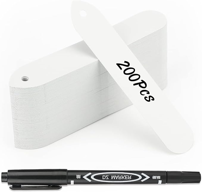 Plant Labels 4 Inch Plastic Plant Garden Labels 200 PCS Plant Name Tags for Seedlings,Seed Labels Plant Label Stakes with Permanet Marking Pen,Waterproof Plant Tags for Outdoor Indoor