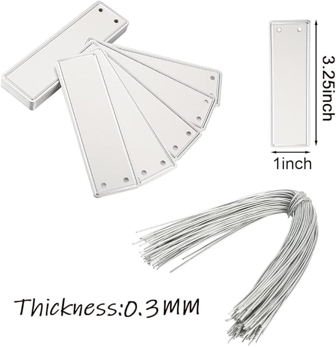 Aluminum Plant Labels - 50PCS Metal Tags with Wires for Plant Markers, Tree Tags, Outdoor Identification and Greenhouse