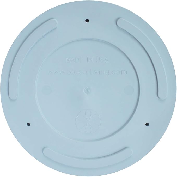 Bloem Mathers 6" Misty Blue Round Modern Resin Garden Planter Pot with Drainage Holes and Removable Saucer Tray Included