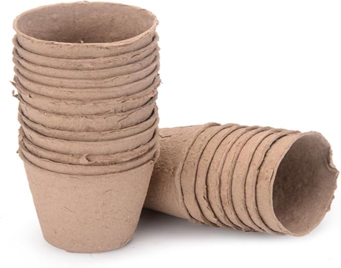 GardEasy 120PCS 3.15 Inch Peat Pots for Seedling, Outdoor Garden Germination Nursery Peat Pots Plants with Bonus 20 Plant Labels