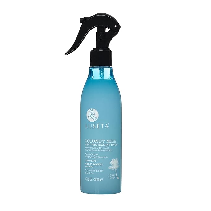 Luseta Coconut Milk Heat Protection Spray for Hair Styling, Preventing Heat Damage and Breakage for Women and Men 8.5oz