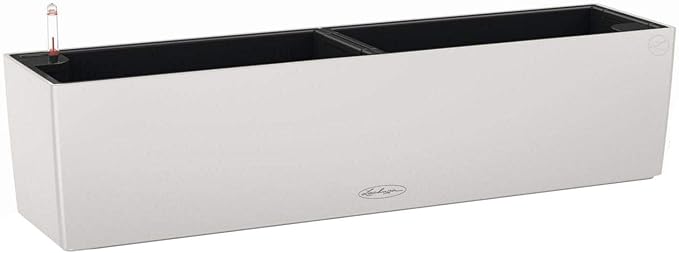 Lechuza 15707 Balconera Color 80 Self-Watering Planter for Indoor and Outdoor Use, 31" x 7" x7", Light Grey