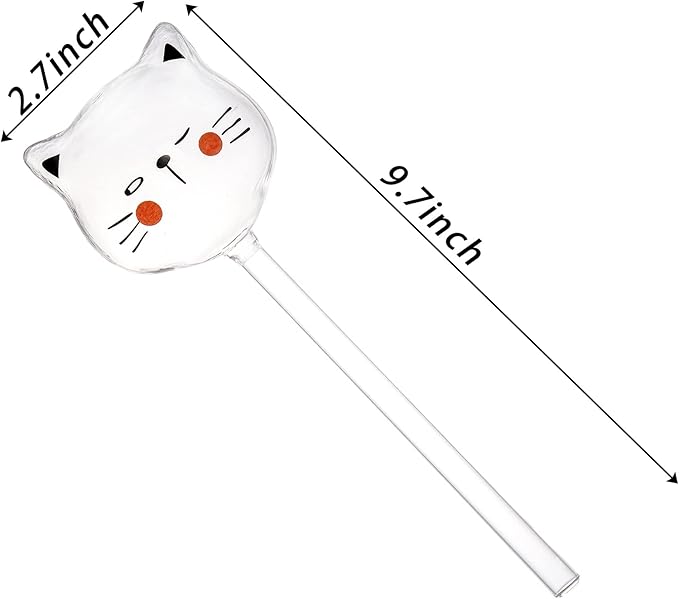 SOUJOY 6 Pieces Self Watering Bulb, Glass Plant Watering Globes, Hand Blown Cat Shape Automatic Watering Spike Device for Indoor and Outdoor Plants