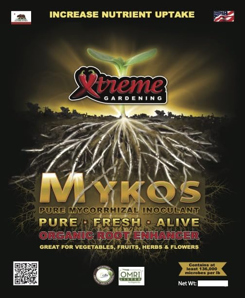 MYKOS Mycorrhizal Fungi 50 lbs, Root Booster, Beneficial Microbes for Plant Growth, Root Stimulator, Concentrated Pure Mycorhizae by Xtreme Gardening, Improves Plant Success