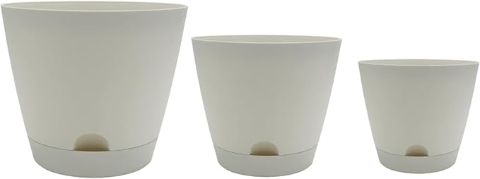 Classic Home and Garden Indoor/Outdoor Plastic Tilden Self-Watering Planters, Assorted Sizes (Set of 3)